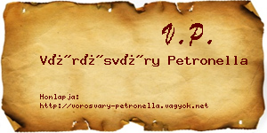 Vörösváry Petronella névjegykártya